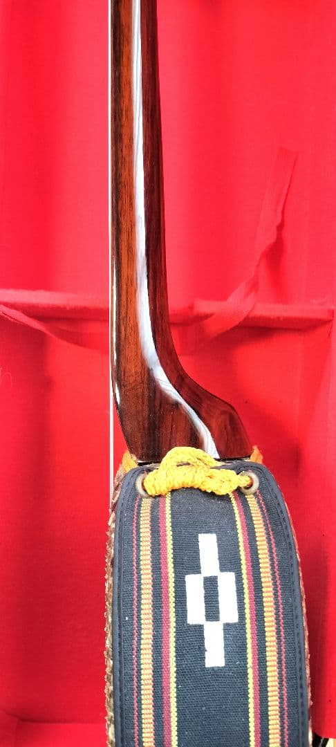 三線 黒檀 本皮一枚張りカマゴン 知念大工型