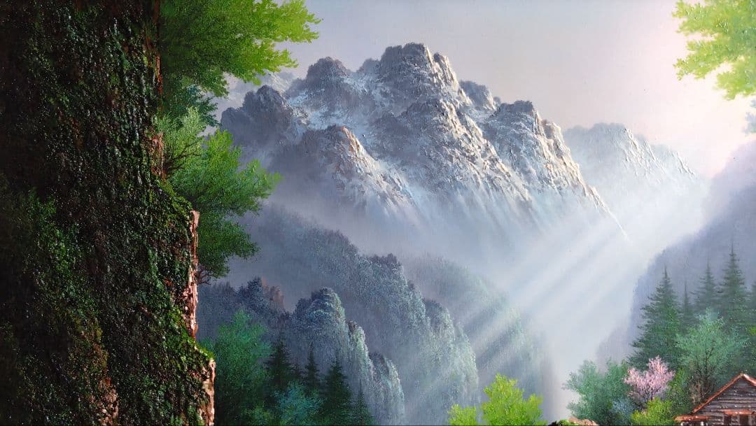 人見友紀　伝説の逃亡画家　油彩画　油絵　20号　ラリサ川