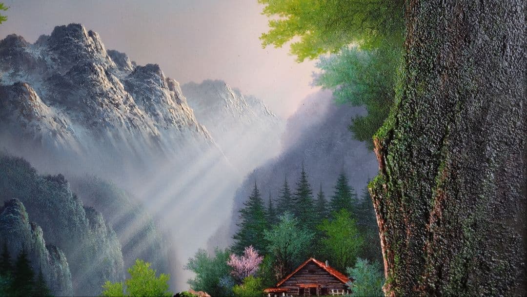 人見友紀　伝説の逃亡画家　油彩画　油絵　20号　ラリサ川