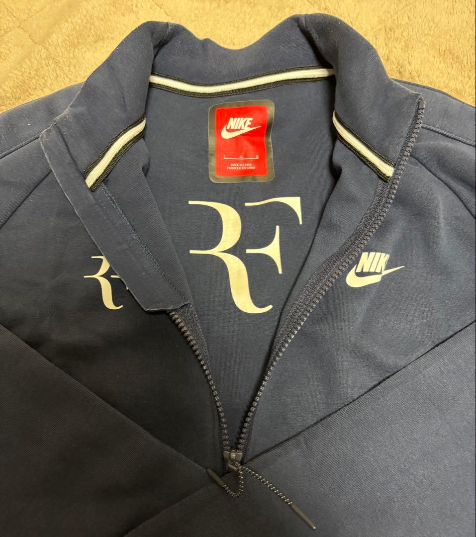NIKE RFロゴ ネイビー ジャケット USED品 フェデラー選手着用モデル