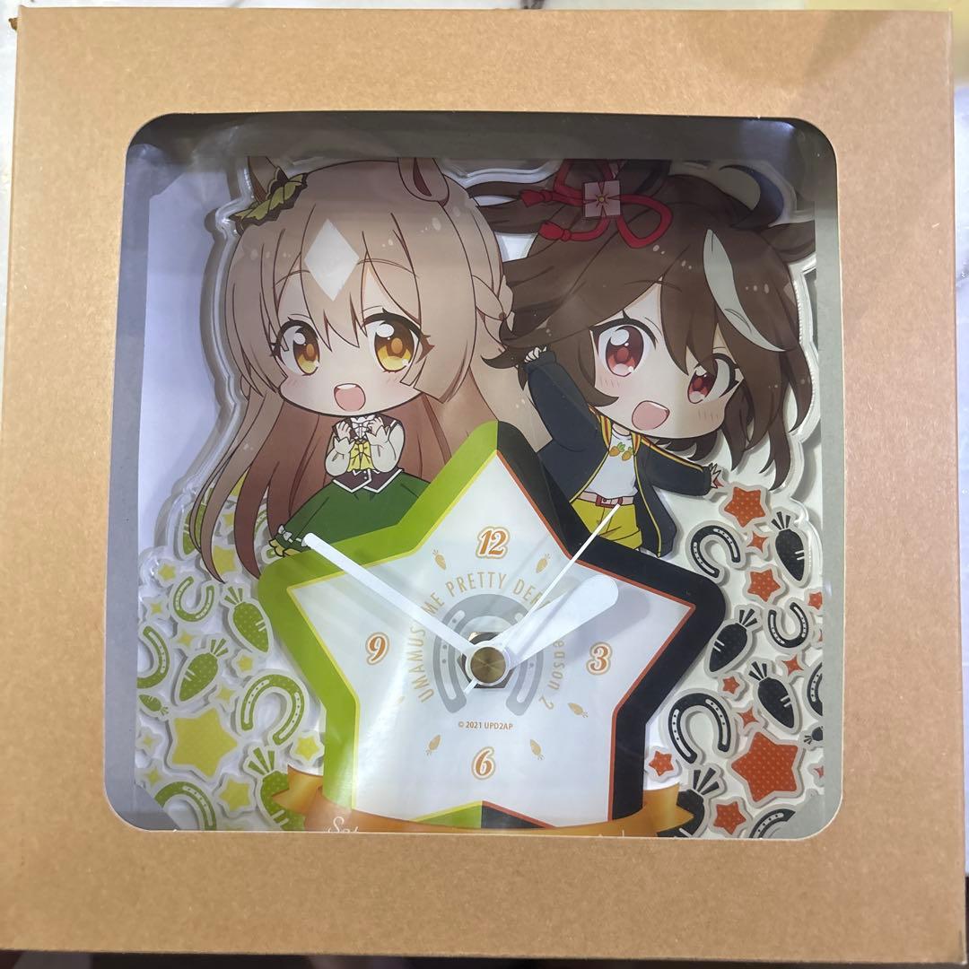 希少品　ウマ娘　サトノダイヤモンド＆キタサンブラックぷちちょこ　アクリル置時計