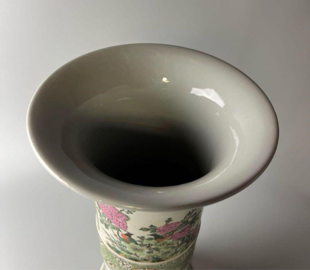 中国 花瓶色絵 粉彩 壺 飾壺 花器