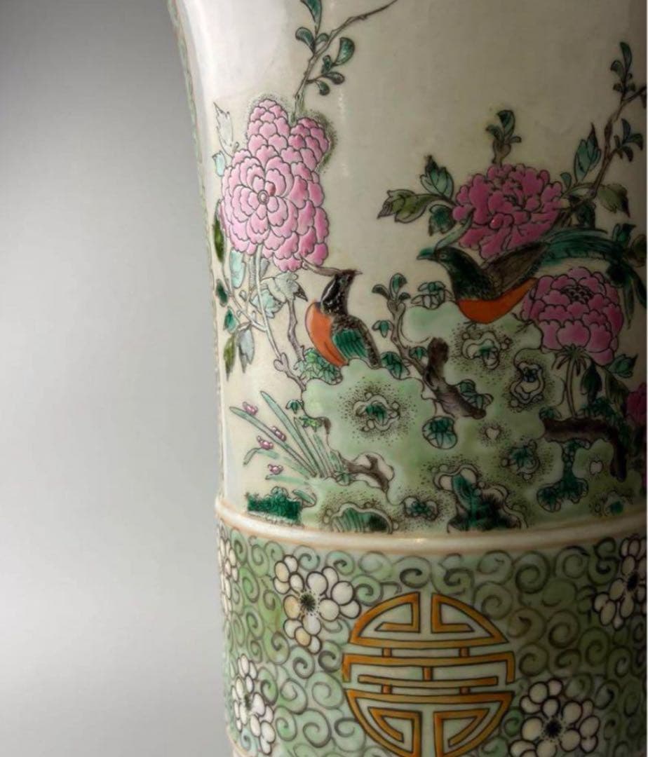 中国 花瓶色絵 粉彩 壺 飾壺 花器