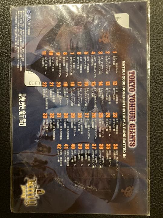 カード　松井秀喜