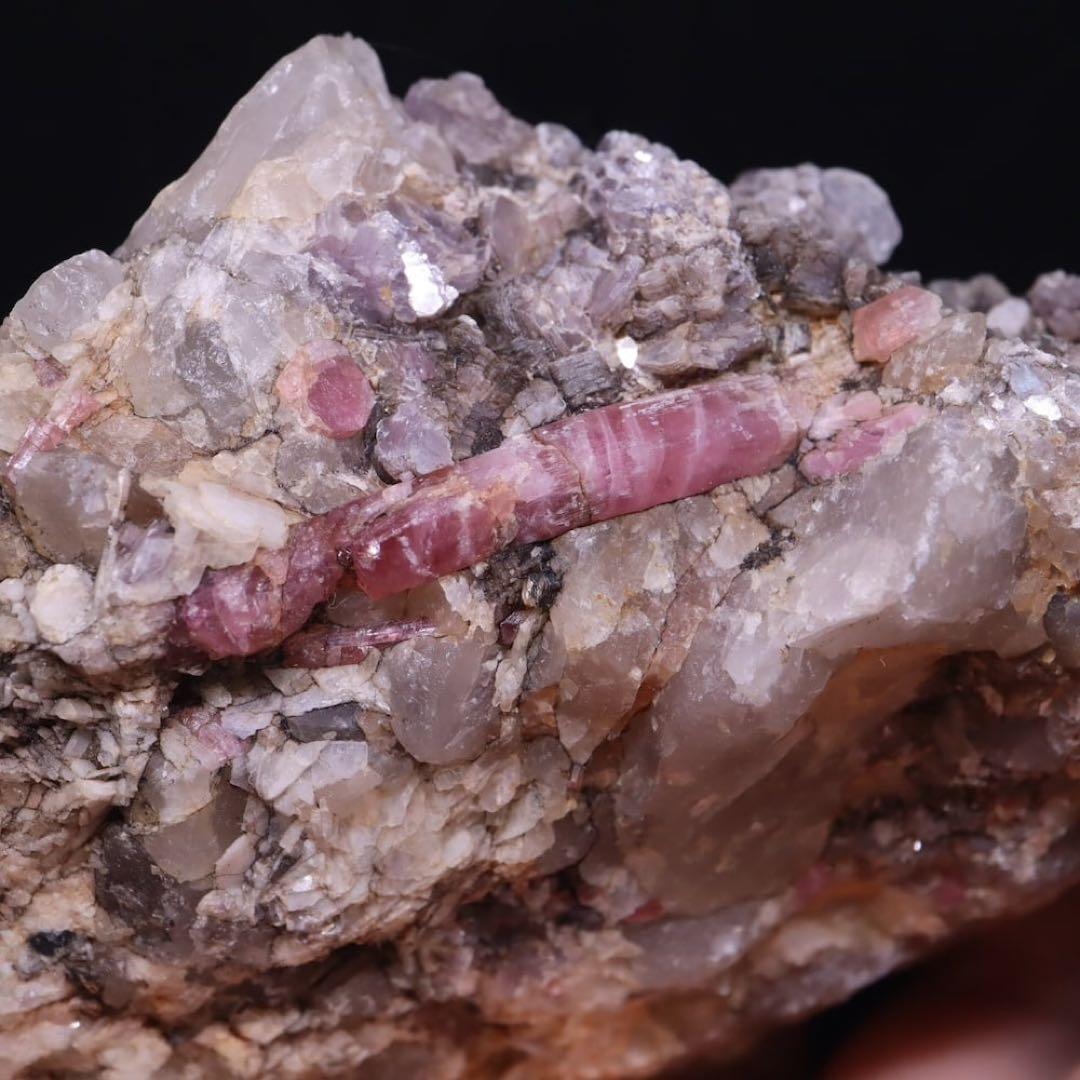 ピンクトルマリン 母岩 スモーキークォーツ 電気石 758,4g T632 原石