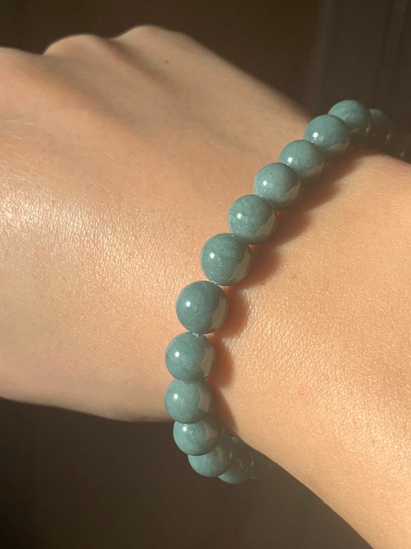 小滝青翡翠　糸魚川本翡翠ブレスレット　ヒスイ　翡翠　ヒーリング　コン沢　ひすい