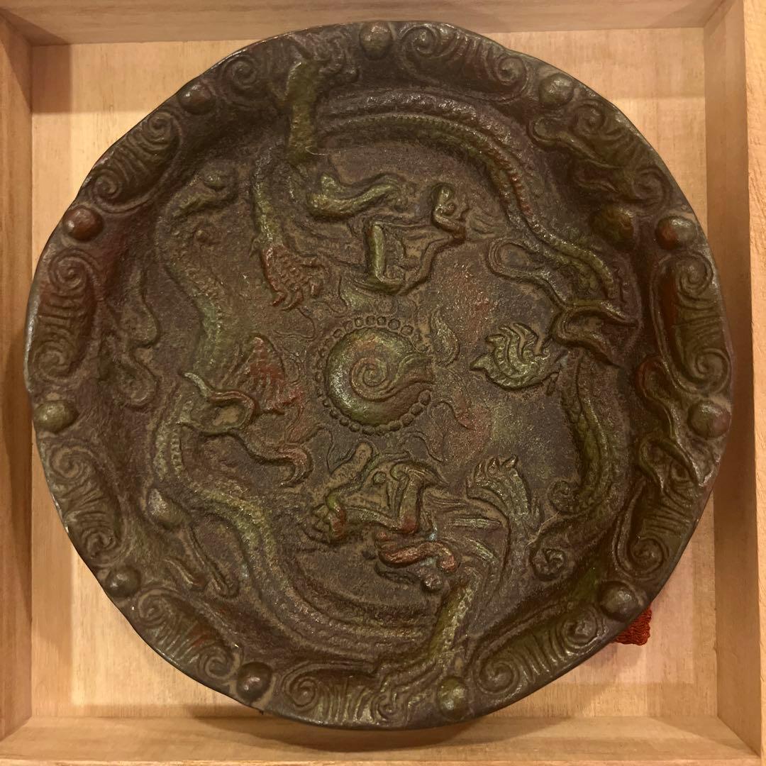 貴重蔵出　レア時代物昭和レトロ　開運　宝珠を護る双龍の玉盤　復製品　お得な2枚