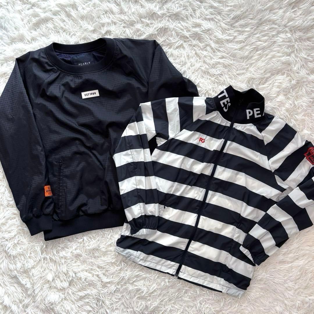 パーリーゲイツ ツインスニード ボックス ボーダー 千鳥 蓄熱 ブルゾン