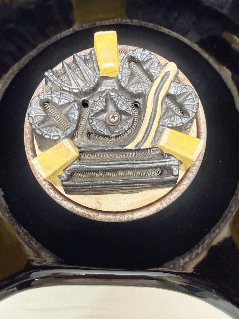 茶道具 野々田商店製 黒真塗風炉型 電熱器 炭型ヒーター100V -400W元箱