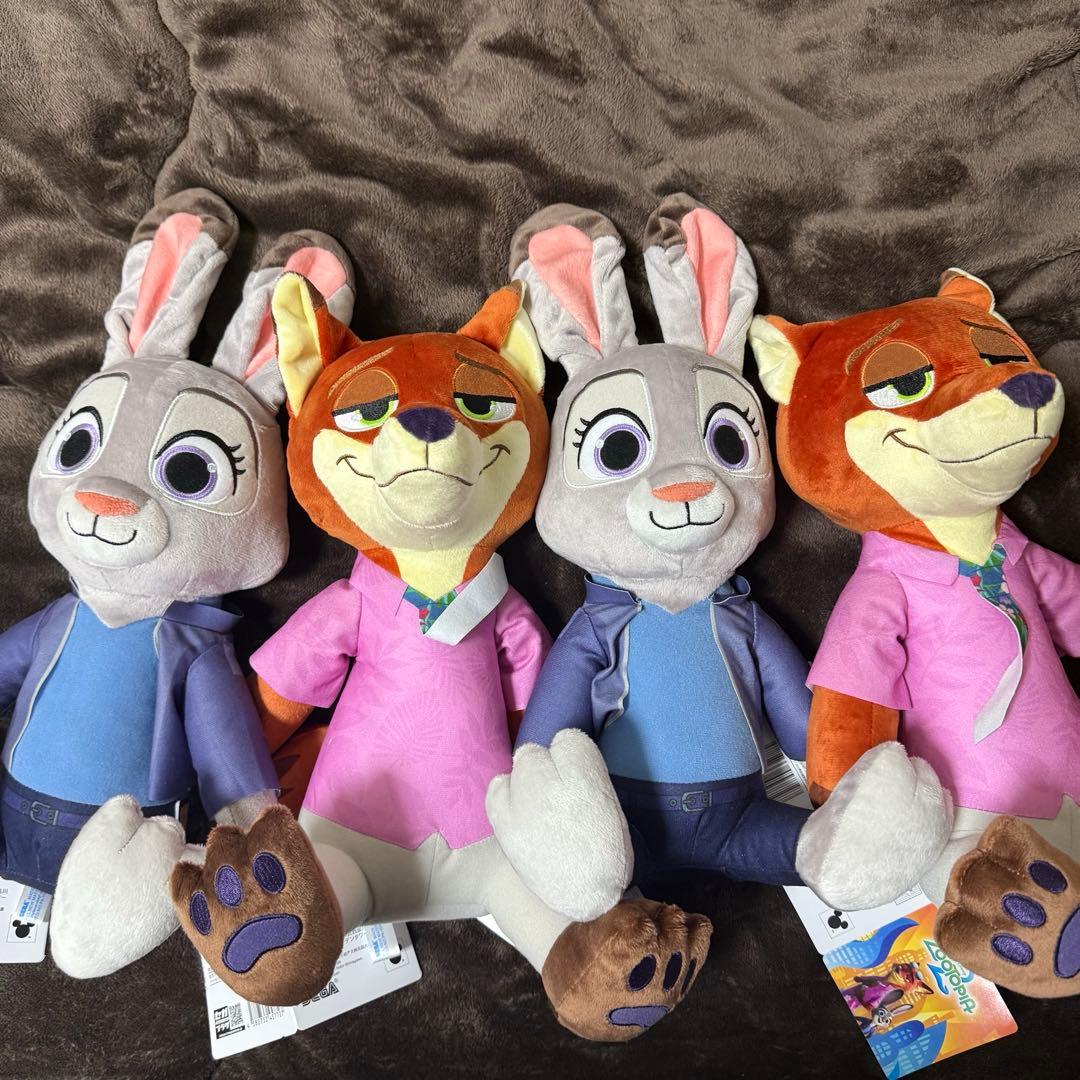 ズートピア2 Lぬいぐるみ ニック・ワイルド ジュディ・ホップス ４点セット