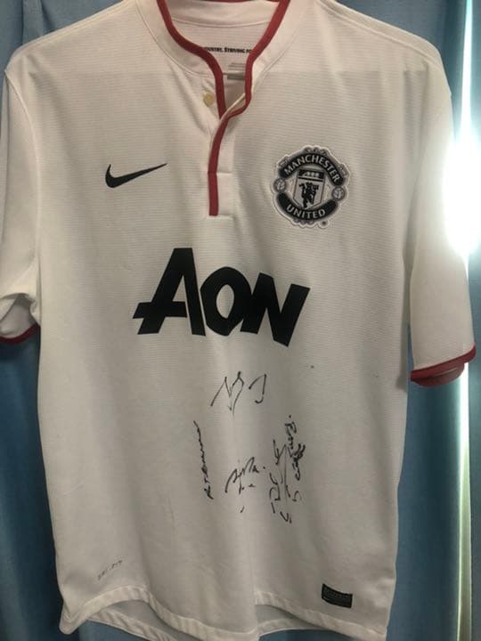 マンチェスターユナイテッド デヘア、エヴァンス直筆サイン入りユニフォーム