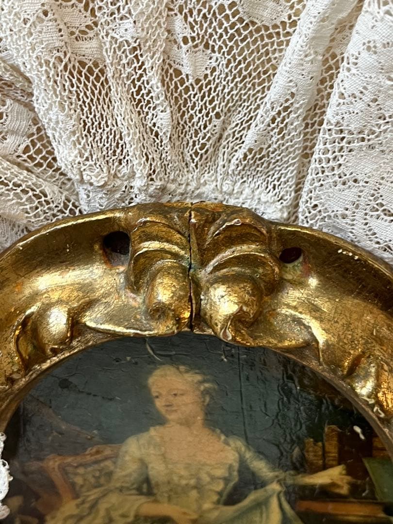 ◆フランスアンティーク｜世界の名画1700年代パリ中世絵画ポンパドール金装飾額