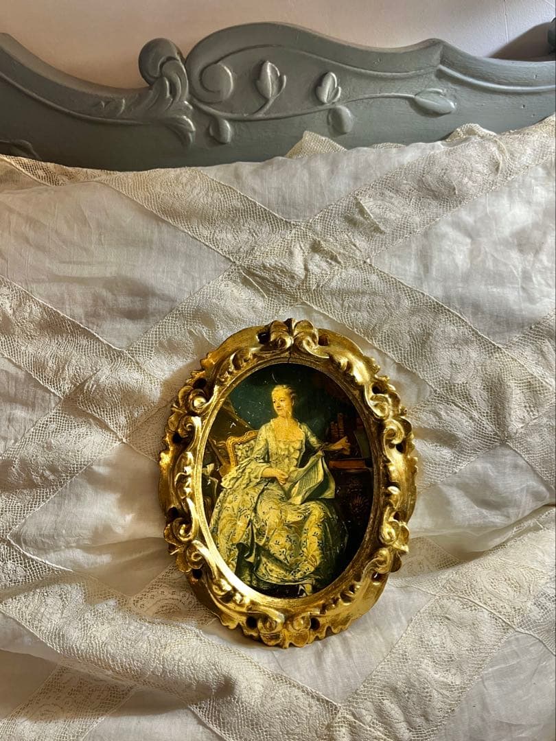 ◆フランスアンティーク｜世界の名画1700年代パリ中世絵画ポンパドール金装飾額