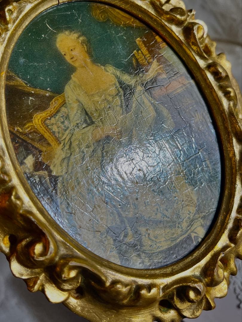 ◆フランスアンティーク｜世界の名画1700年代パリ中世絵画ポンパドール金装飾額