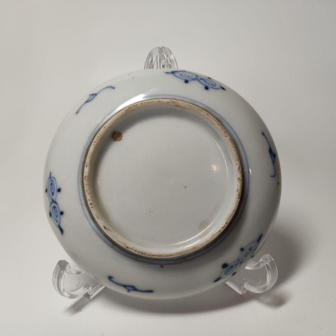 古伊万里　葦鷺文三寸皿　六客