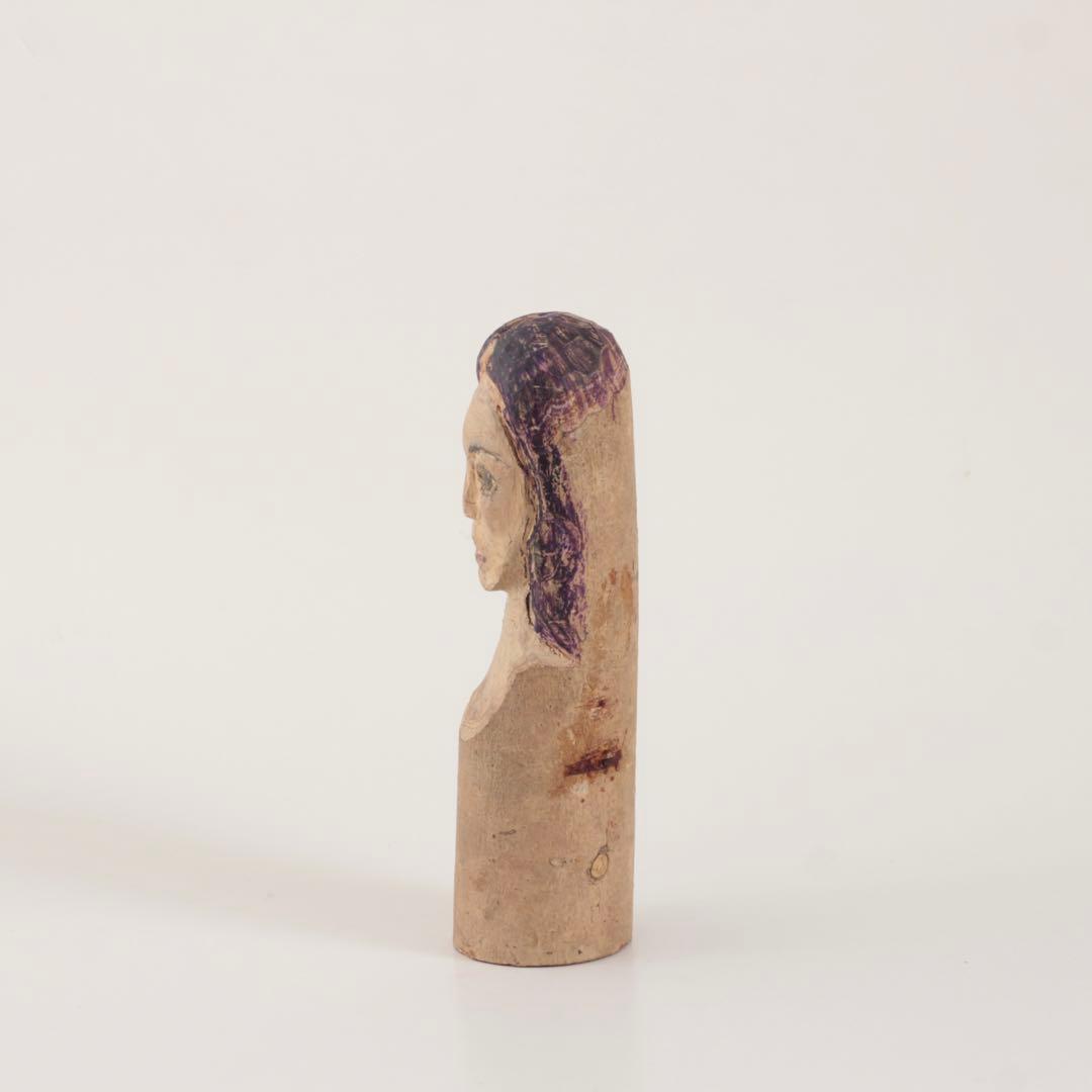 不思議な 木彫 人物像 No.3 古道具 アンティーク オブジェ