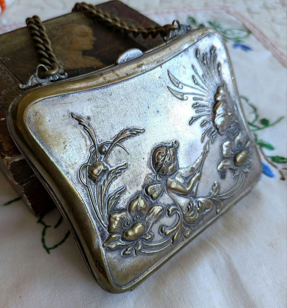 ビクトリア朝 アールヌーヴォー シルバー カラーケース 英国アンティーク