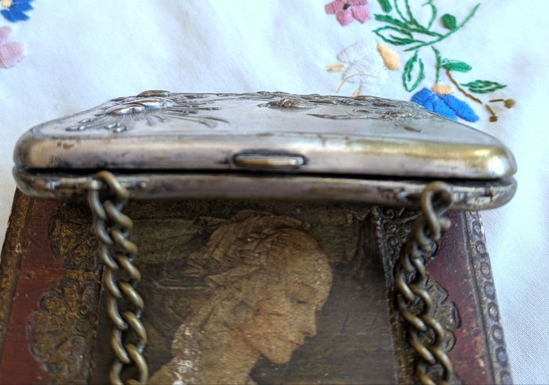 ビクトリア朝 アールヌーヴォー シルバー カラーケース 英国アンティーク