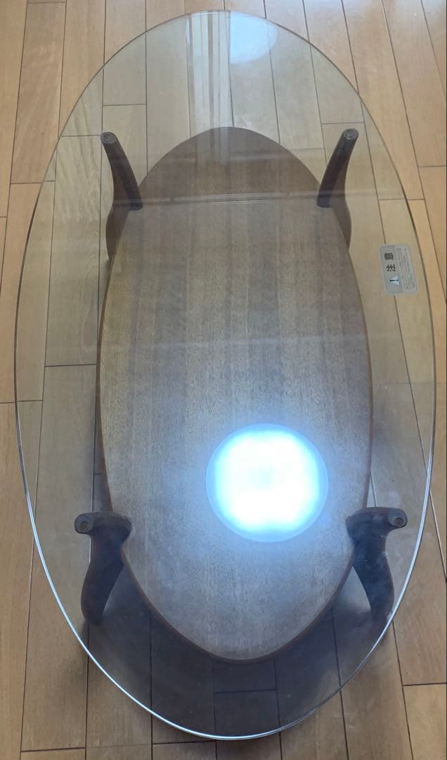 楕円形　ガラステーブル