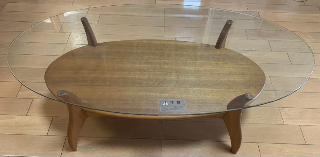 楕円形　ガラステーブル