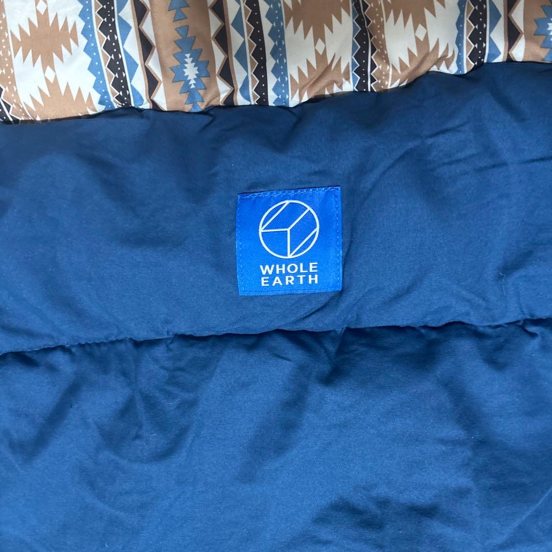 WHOLE EARTH 寝袋 ネイビー 幾何学模様