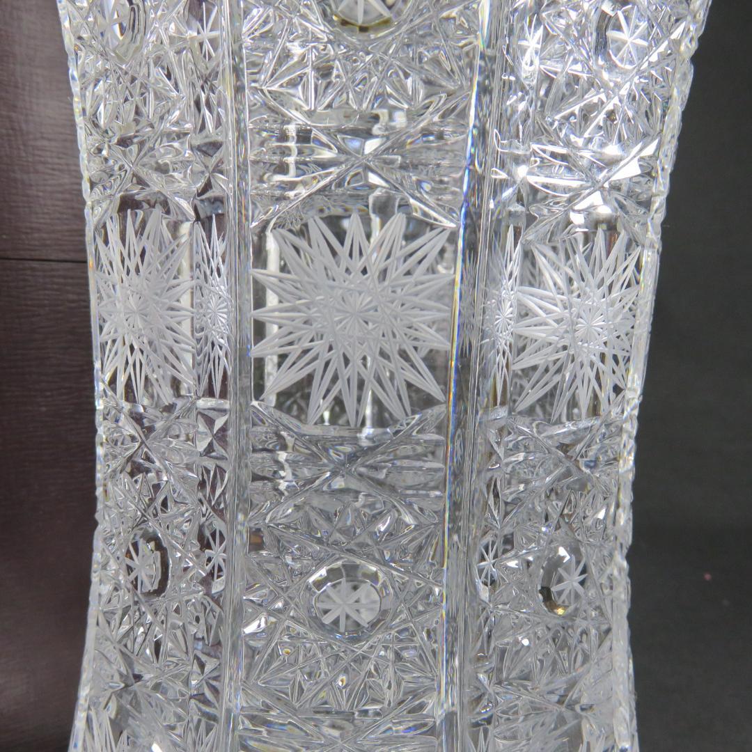 ガラス グラス 花瓶 花入 花器 ボヘミア クリスタル チェコ 高級