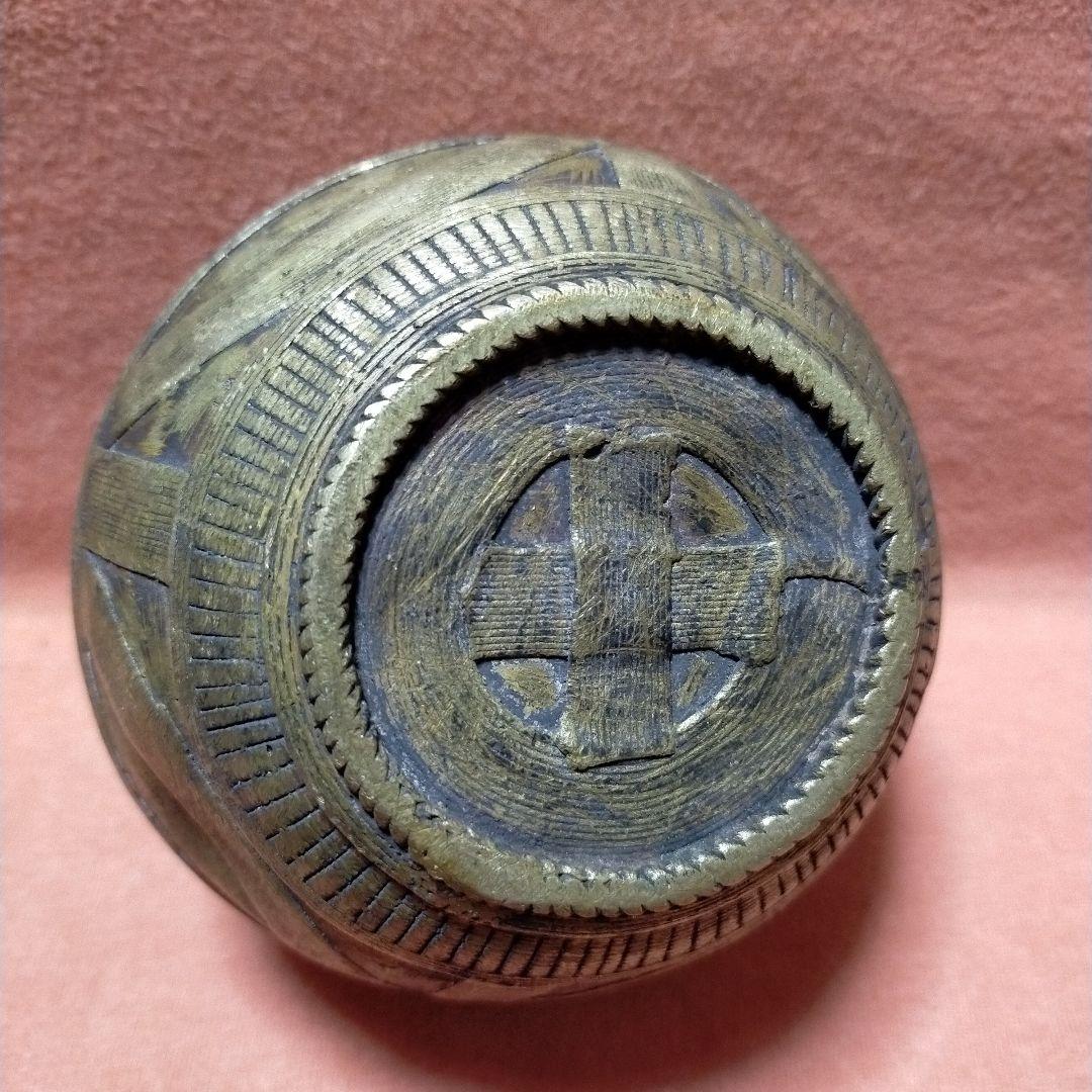 アンティーク オブジェ 物入れ 器 ベンガル地方 希少品 鋳物器 限定品 g6