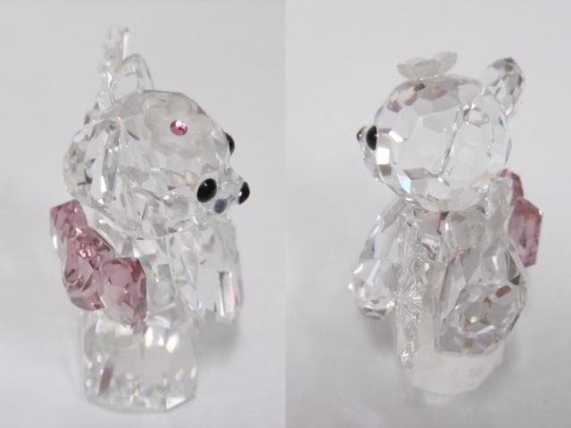 4/未使用品 スワロフスキー クリスベア クミコ 扇子 着物 日本舞踊 置物