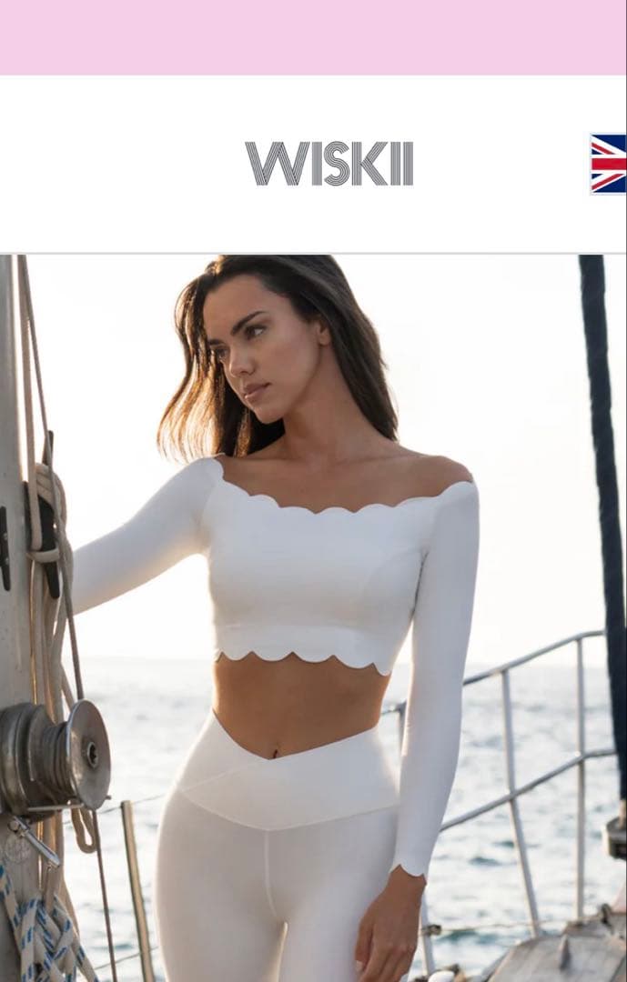 ヨガ・ピラティス WISKII OFF SHOULDER LONG SLEEVE CROP TOP