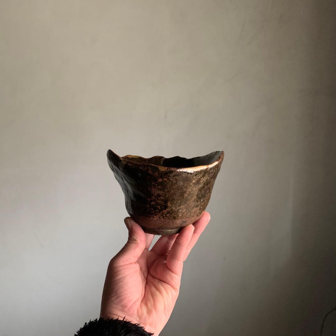 古丹波 蓮葉形 茶碗 鉢 茶道具 古美術 茶碗 古道具 アンティーク 丹波焼