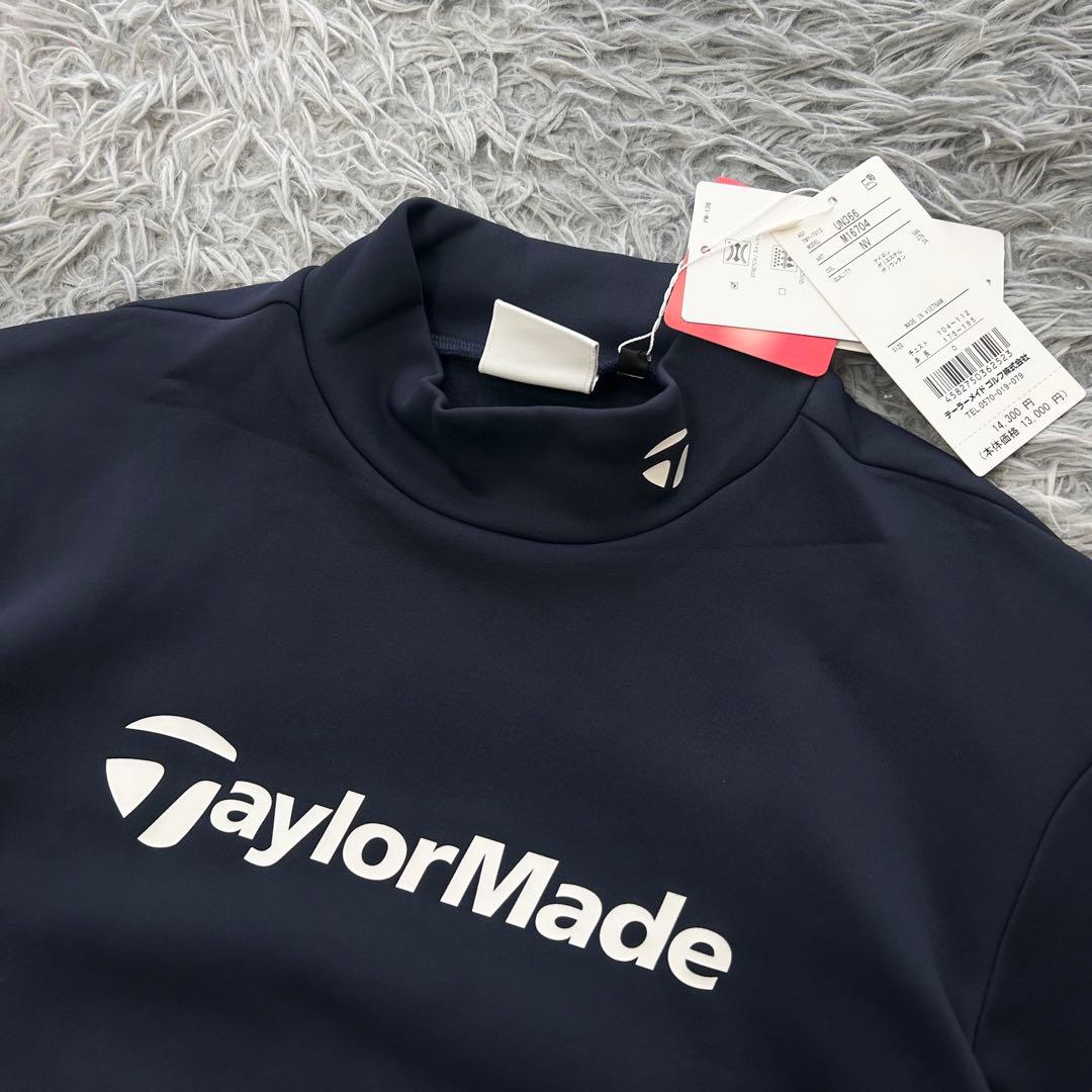 新品　テーラーメイド　モックネック　長袖シャツ　裏起毛　ネイビー　サイズO