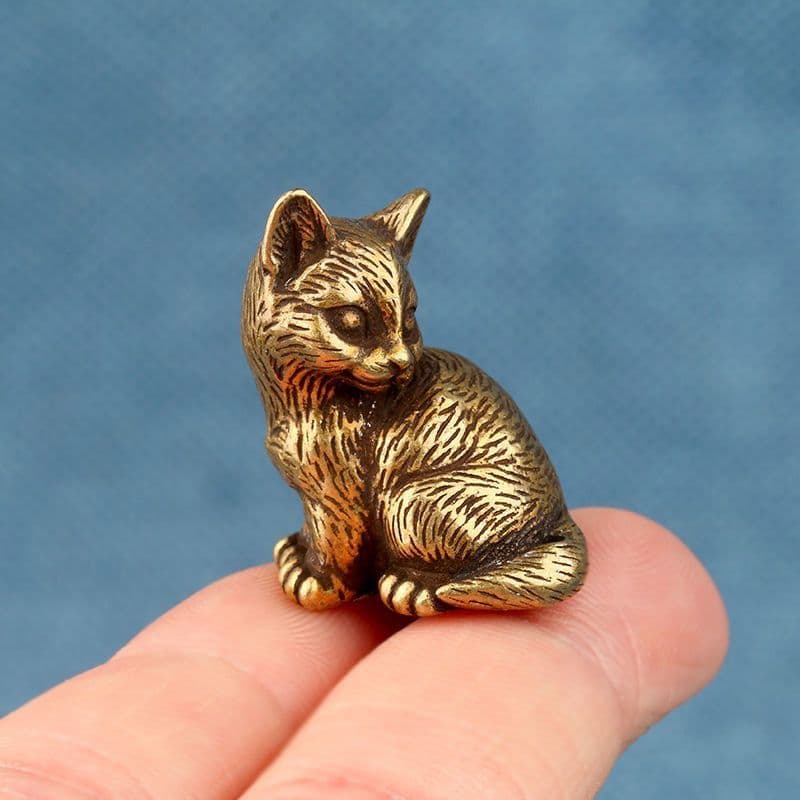 銅 細工 猫 置物 小働物 猫 お茶のかわいがり 装飾品 工芸品