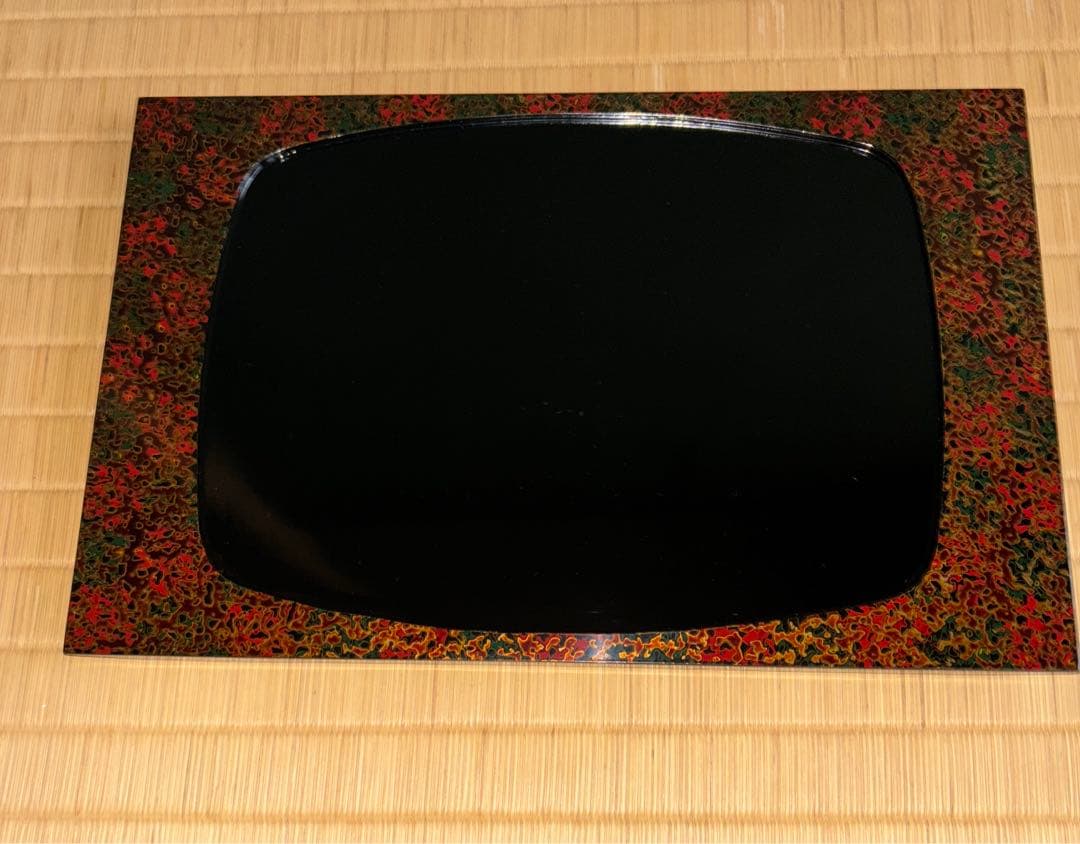 蔵出し！✴︎津軽塗・唐塗長手浅堀盆・卓上盆『おもてなし膳』5膳 ✴︎