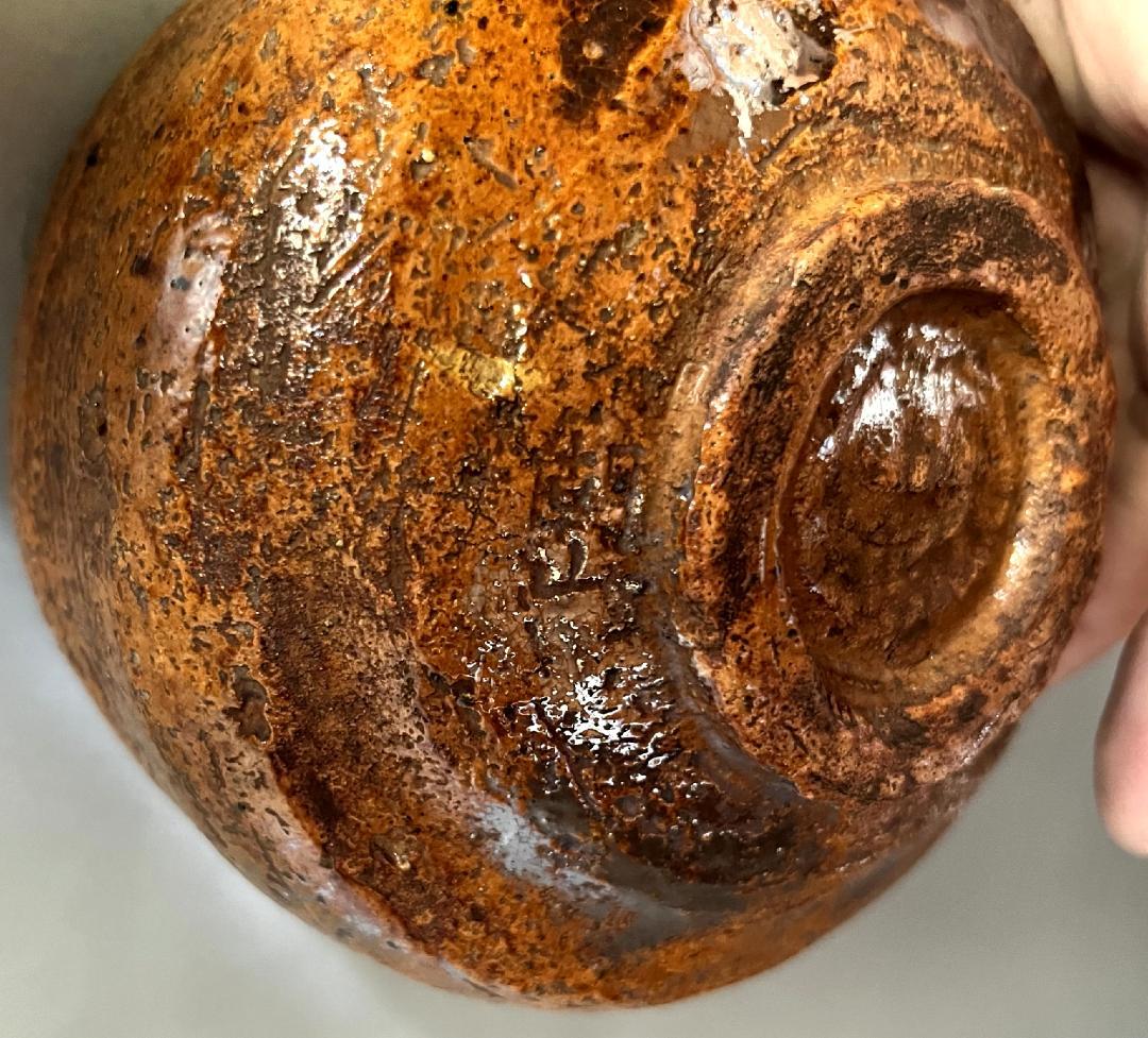 茶碗■大樋 飴釉 朝山 江戸期 お茶道具 古美術 時代物 骨董品■