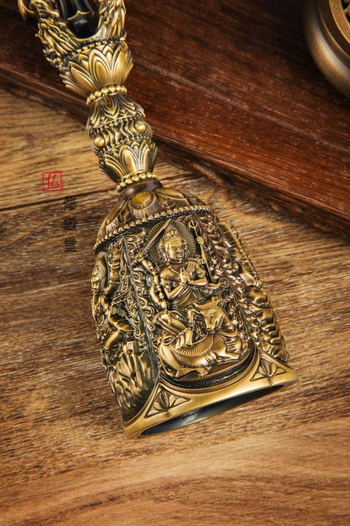 【修縁堂】真言宗 チベット密教 法器 五大明王金剛鈴 仏教法具