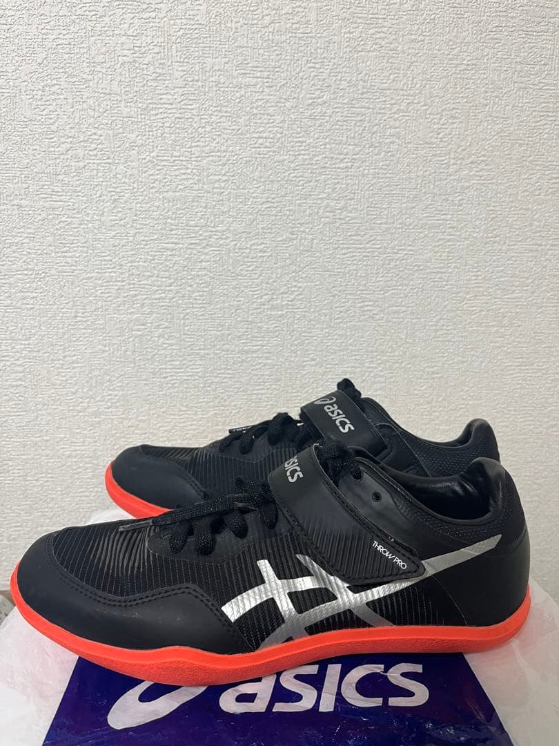 asics スローイングシューズ 25.5cm ブラック/オレンジ