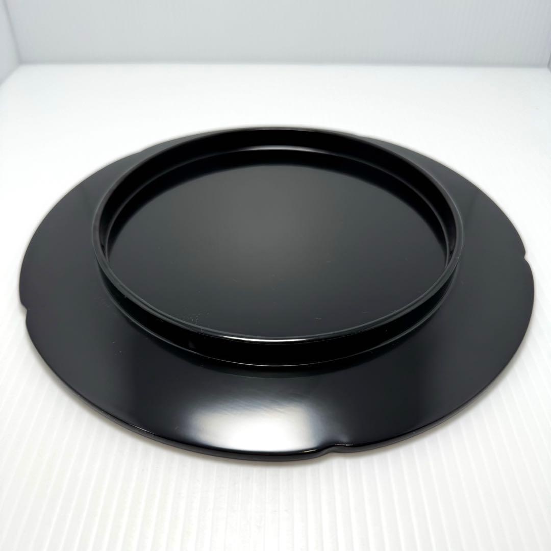 新品未使用 輪島塗 菓子器 盛器 円型 漆 漆器 小物置き 飾り 共箱 黒 金