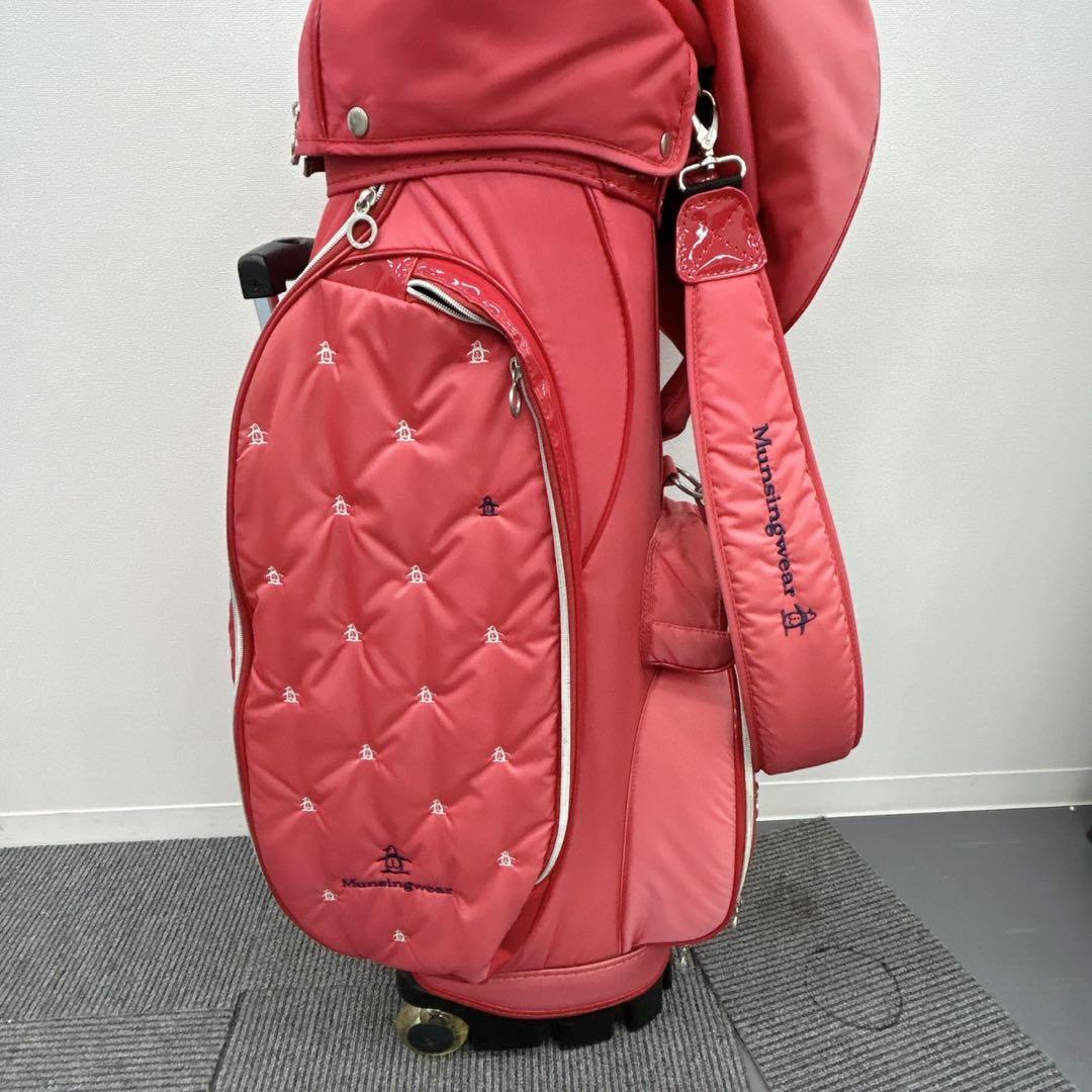 マンシング　3点セット　キャディバッグ　キャスター付　ピンク　バッグ