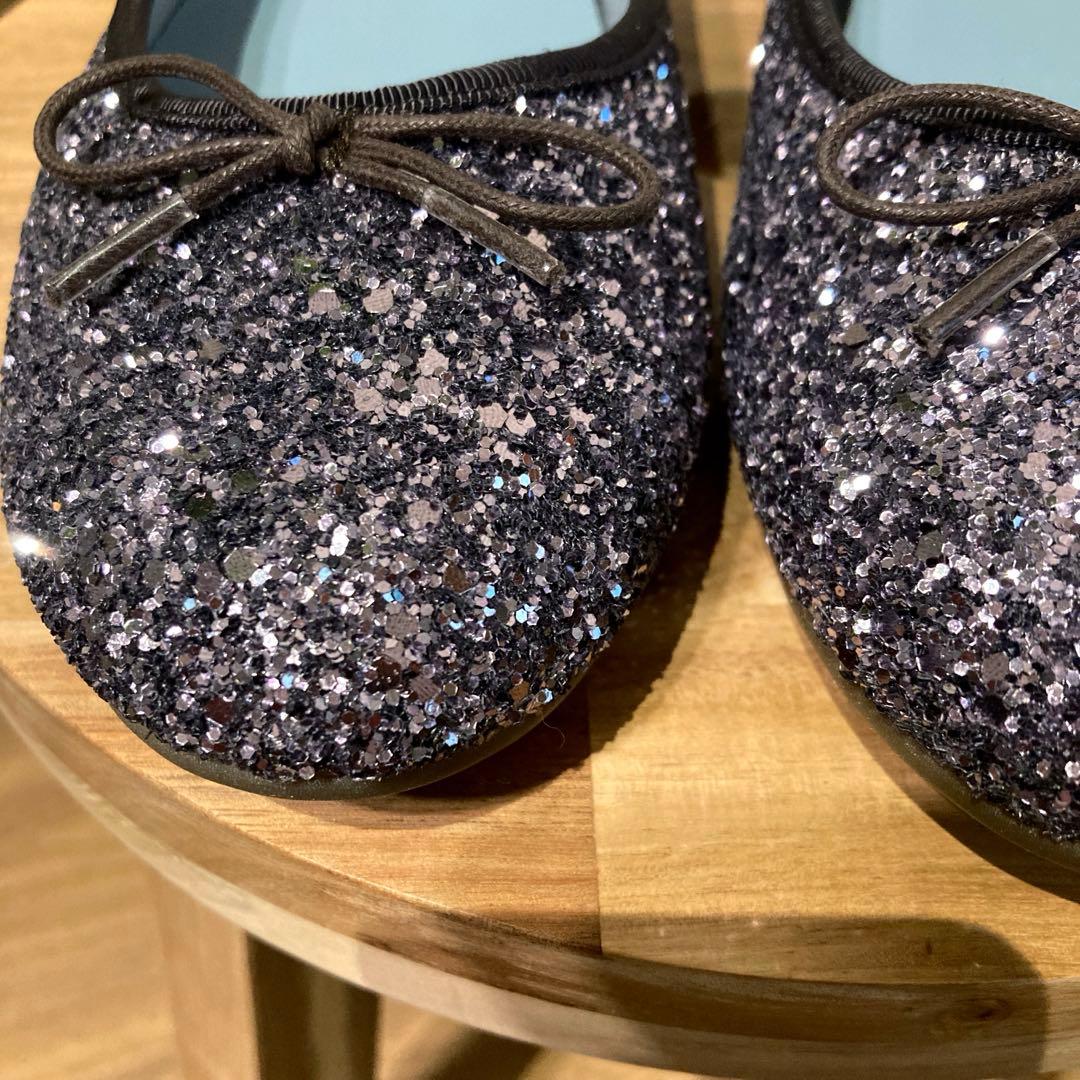 バレエ glitter ballet shoes / steel