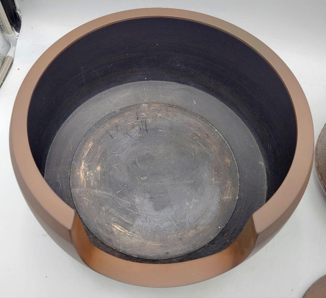 唐金　面取り道安風炉　釜　五徳のセット　未使用　箱無し　茶道具　骨董品、美術品