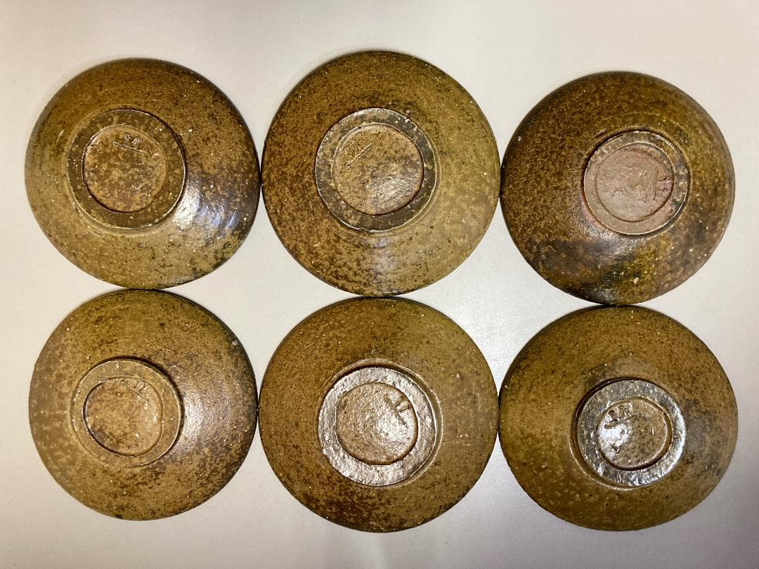 【6客】【真作保証】 中村真 備前焼 六客 共箱・共布