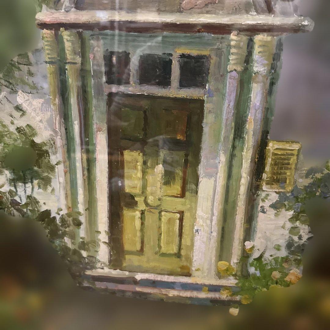 Donald’s 作　風景画 ドアと庭の油彩画