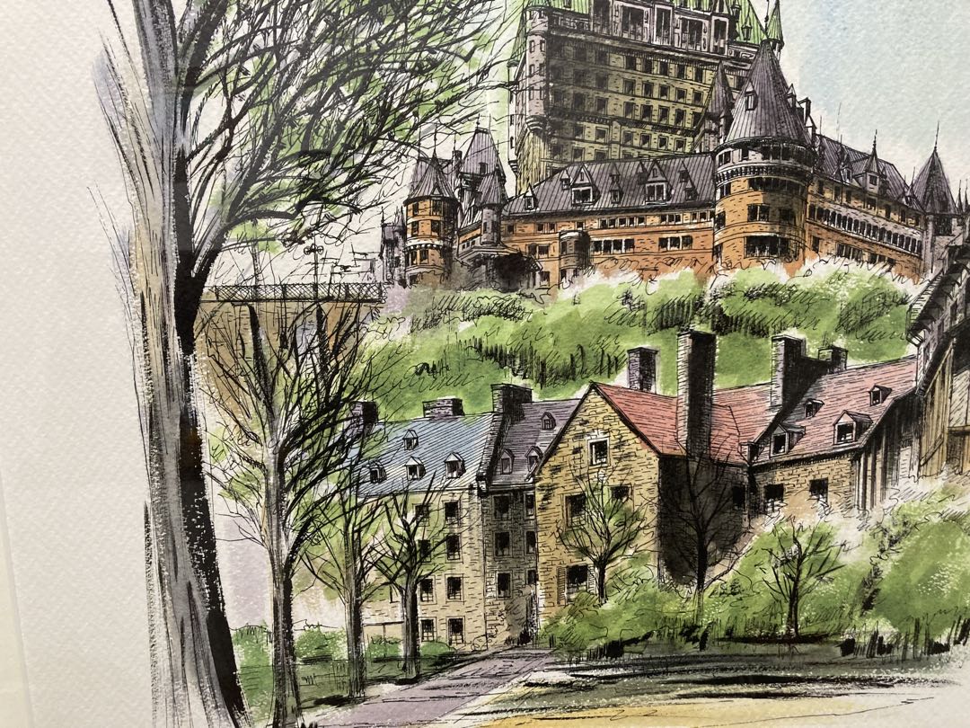 リトグラフ【ジェームス・フォード】 「シャトー・フロンテナック」 大判 新品額装