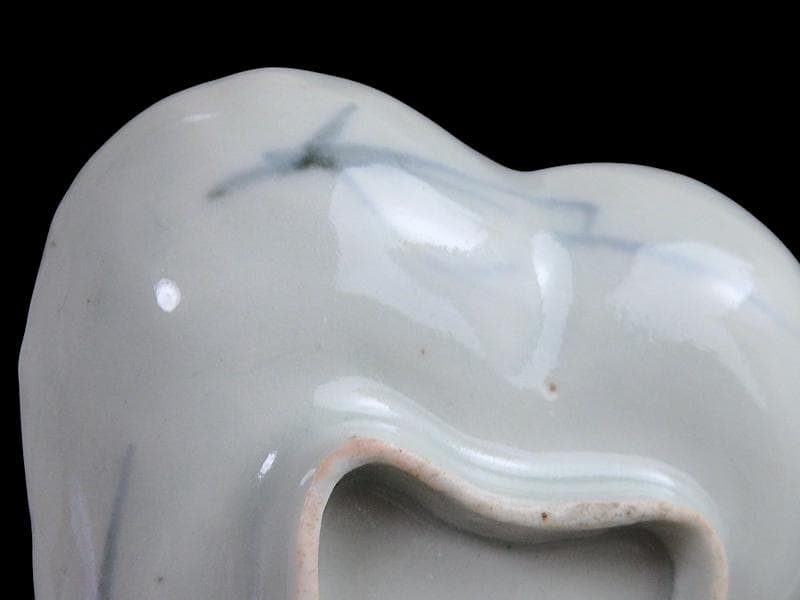 古伊万里　コンニャク印判　紅葉の図　糸巻形変形皿　江戸期　B008AS-CXe