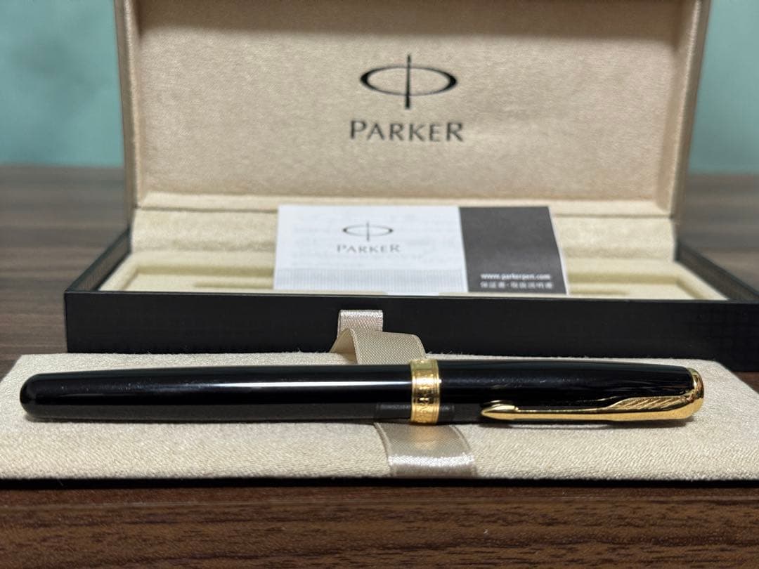 パーカー K18万年筆 ソネット F (細字) ボトルインク付き