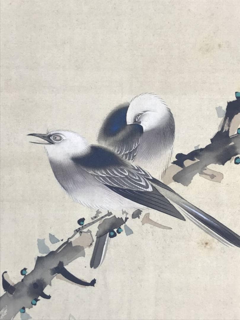 【真作】小田海僊/寿星花鳥図/三幅対/花鳥図/人物図/掛軸☆宝船☆AD-447