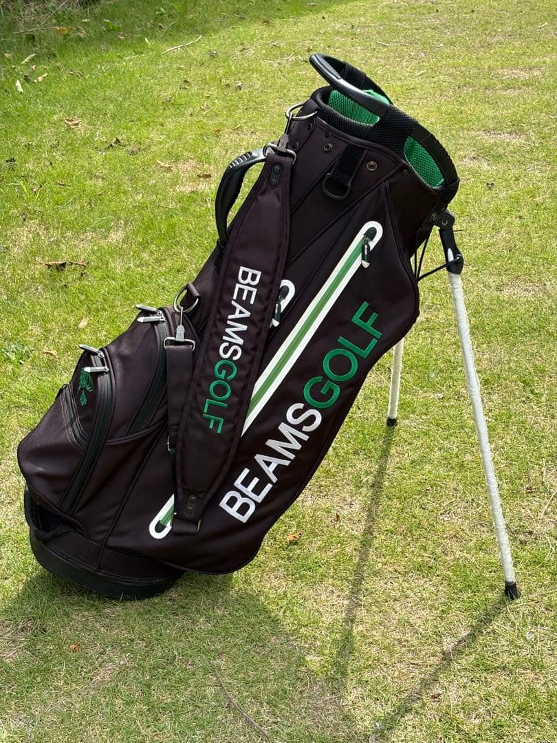 BEAMS GOLF スタンドバッグ ブラック/グリーン