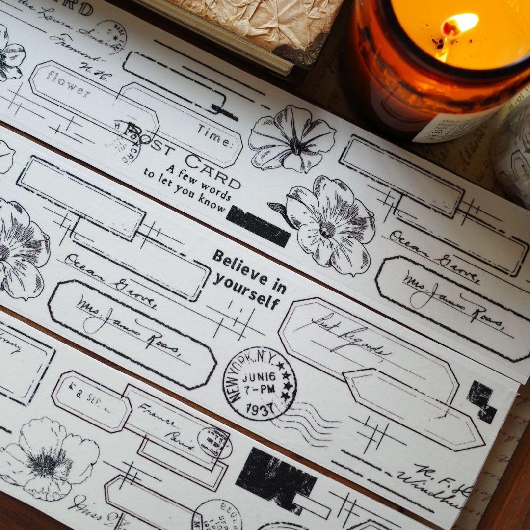 ⭐️SALE⭐️ 壹洱原创《花与图章》海外マスキングテープ　マステ 【2365】