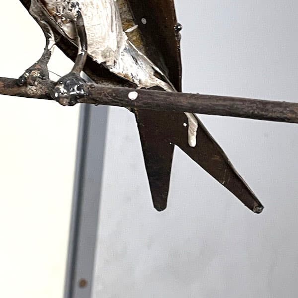 ビンテージ風　鳥のオブジェ　ブリキバード　鉄の鳥　インテリア　置物　つばめ