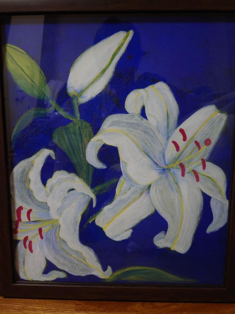 額入りの百合の花です。お気に入りの作品